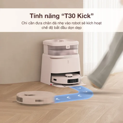 Robot hút bụi Ecovacs T30 Pro Omni – Trắng/ Đen