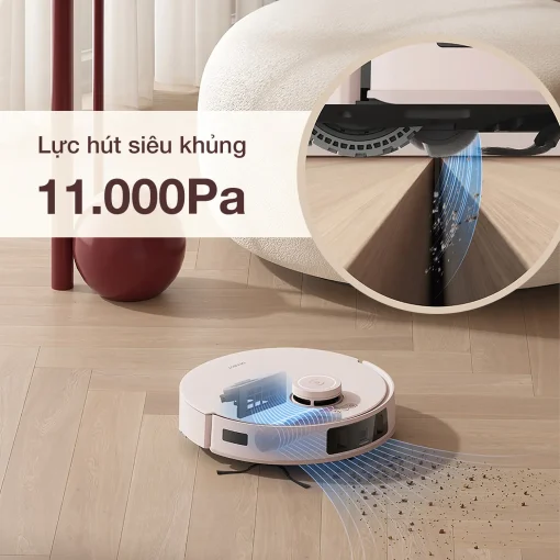 Robot hút bụi Ecovacs T30 Pro Omni – Trắng/ Đen