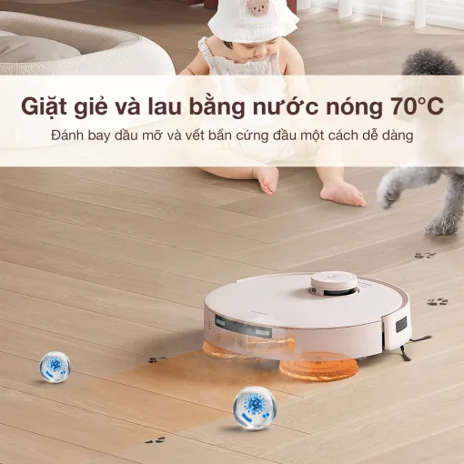 Robot hút bụi Ecovacs T30 Pro Omni – Trắng/ Đen